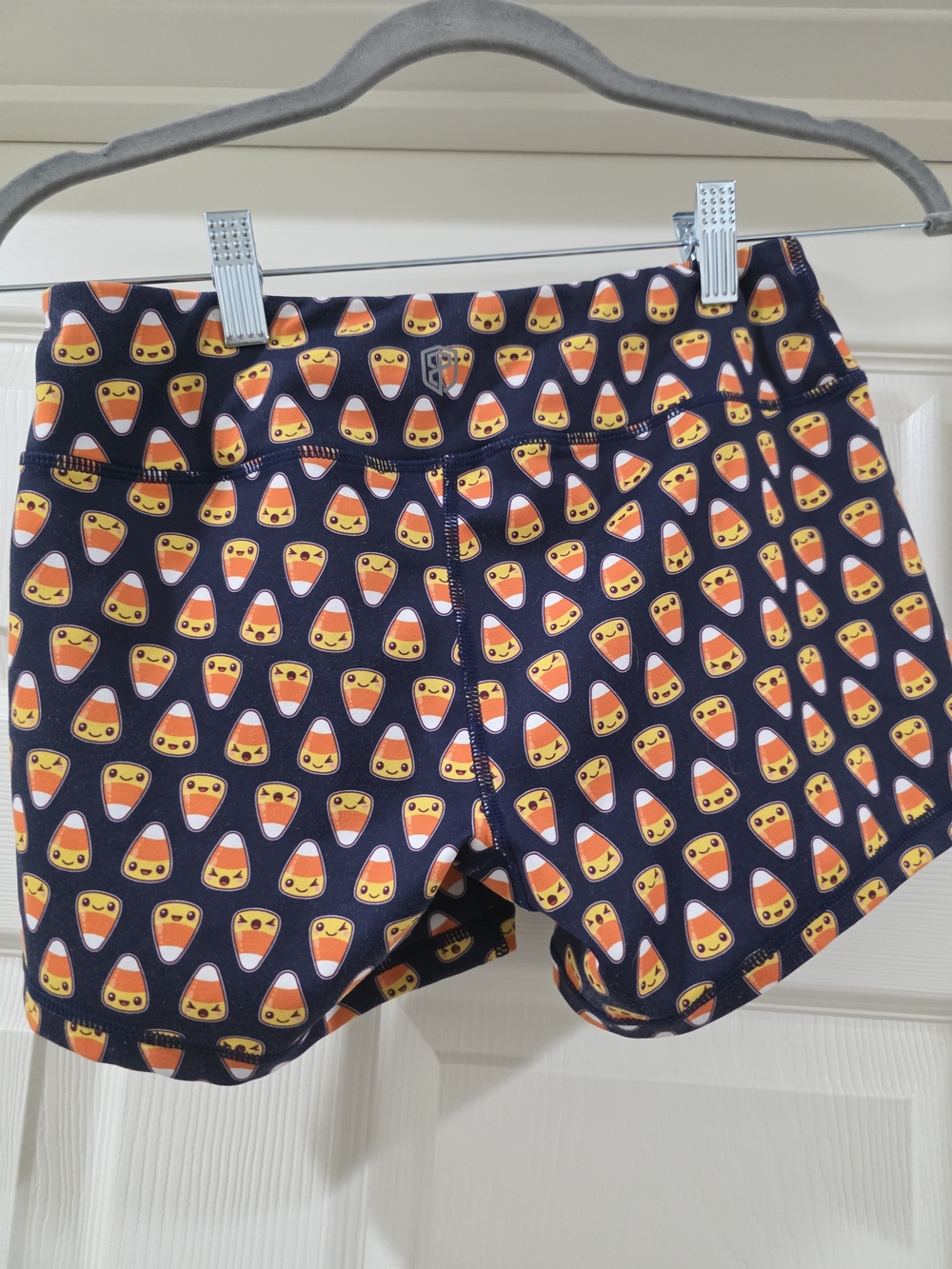 Women's Born Primitive Candy Corn Print Active Shorts - Navy - Small